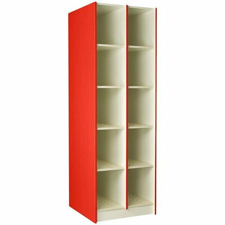 I.D. SYSTEMS 29'' Deep Tulip Red 10 Compartment Instrument Storage Cabinet 89418 278429 Z043 53818429Z043